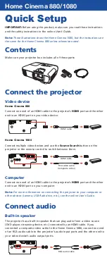 Epson Home Cinema 880 Quick Start Manual preview