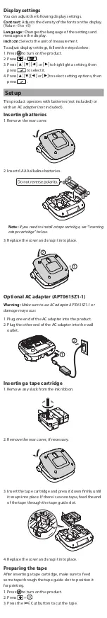 Preview for 2 page of Epson LabelWorks LW-300 User Manual