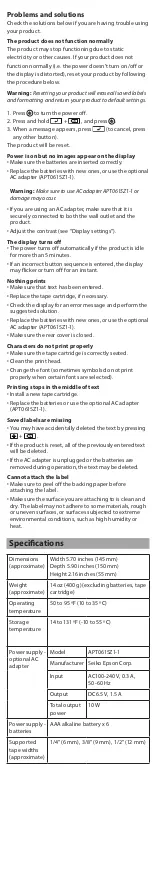 Preview for 6 page of Epson LabelWorks LW-300 User Manual