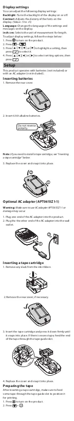 Preview for 2 page of Epson LabelWorks LW-400 User Manual