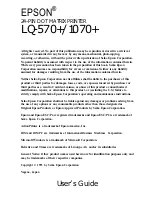 Epson LQ-1070+ User Manual preview