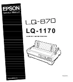 Предварительный просмотр 1 страницы Epson LQ-1170 Service Manual