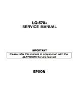 Preview for 1 page of Epson LQ-570+ Service Manual