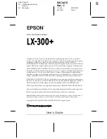 Preview for 1 page of Epson LX-300+ User Manual