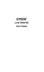 Preview for 1 page of Epson LX-86 User Manual