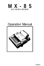 Epson M X - 8 5 Operation Manual preview