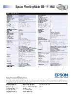 Preview for 2 page of Epson MeetingMate EB-1410Wi Specifications