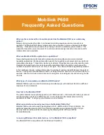 Preview for 1 page of Epson Mobilink P60II Frequently Asked Questions