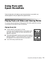 Preview for 41 page of Epson MOVIEMATE 62 User Manual