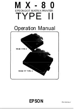 Preview for 1 page of Epson MX-80 F/T Type II Operation Manual