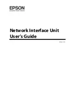 Preview for 1 page of Epson Network Interface Unit User Manual