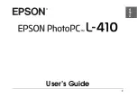 Предварительный просмотр 1 страницы Epson PhotoPC L-410 User Manual