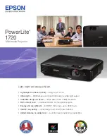 Preview for 1 page of Epson PowerLite 1720 Specifications