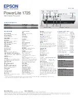 Preview for 2 page of Epson PowerLite 1725 Specifications