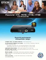 Предварительный просмотр 1 страницы Epson PowerLite 1751 Brochure & Specs