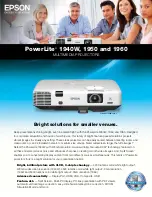 Предварительный просмотр 1 страницы Epson PowerLite 1940W Brochure & Specs