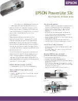 Предварительный просмотр 1 страницы Epson PowerLite 53c Specifications