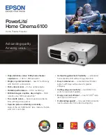 Epson PowerLite 6100 Specifications preview