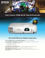 Предварительный просмотр 1 страницы Epson PowerLite 750HD Product Specifications