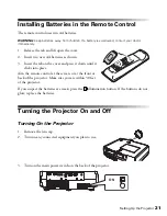 Preview for 21 page of Epson PowerLite 8700 UB User Manual