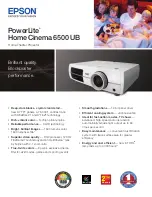 Epson PowerLite Home Cinema 6500 UB Specifications preview