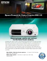 Epson PowerLite Home Cinema 8500 UB Brochure & Specs предпросмотр