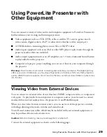 Preview for 29 page of Epson PowerLite Presenter - Projector/DVD Player Combo User Manual