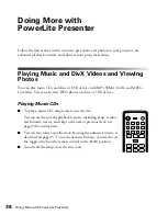 Предварительный просмотр 38 страницы Epson PowerLite Presenter - Projector/DVD Player Combo User Manual