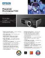 Предварительный просмотр 1 страницы Epson PowerLite Pro Cinema 7100 Specifications