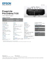 Предварительный просмотр 2 страницы Epson PowerLite Pro Cinema 7100 Specifications