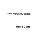 Preview for 1 page of Epson PowerLite Pro Cinema 800 User Manual