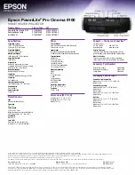 Предварительный просмотр 1 страницы Epson PowerLite Pro Cinema 9100 Brochure