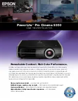 Preview for 1 page of Epson PowerLite Pro Cinema 9350 Specifications