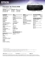 Preview for 4 page of Epson PowerLite Pro Cinema 9350 Specifications