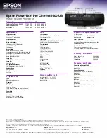 Предварительный просмотр 1 страницы Epson PowerLite Pro Cinema 9500 UB Specifications