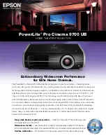 Предварительный просмотр 1 страницы Epson PowerLite Pro Cinema 9700 UB Product Overview And Specifications