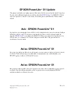 Предварительный просмотр 1 страницы Epson PowerLite S1 Product Support Bulletin