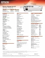 Preview for 4 page of Epson PowerLite S7 Specifications