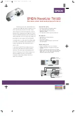 Preview for 1 page of Epson PowerLite TW-100 Specifications