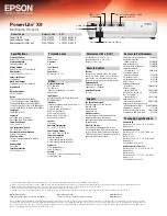 Preview for 4 page of Epson PowerLite X9 Specifications