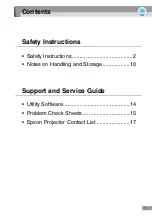 Preview for 1 page of Epson Projector Safety Instructions