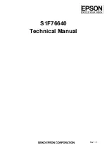 Preview for 1 page of Epson S1F76640 Technical Manual