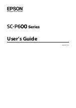 Preview for 1 page of Epson SC-P600 series User Manual