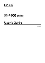 Epson SC-P800 Series User Manual preview