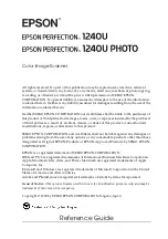 Предварительный просмотр 1 страницы Epson Series
Perfection 1240U Series Reference Manual