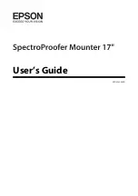 Preview for 1 page of Epson SpectroProofer Mounter 17" User Manual