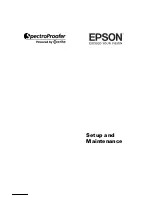 Preview for 1 page of Epson Spectroproofer Setup And Maintenance