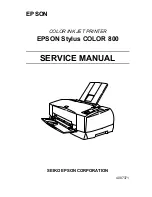 Предварительный просмотр 1 страницы Epson Stylus Color 800 Service Manual