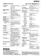 Предварительный просмотр 1 страницы Epson Stylus Color 800 Specification Sheet