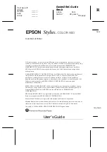 Preview for 3 page of Epson Stylus Color 800 User Manual